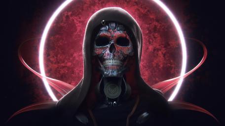 Cyborg skull wallpaper