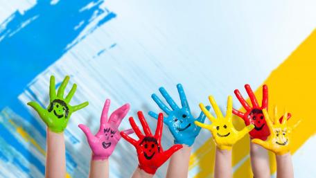 Joyful Handprints of Happiness wallpaper