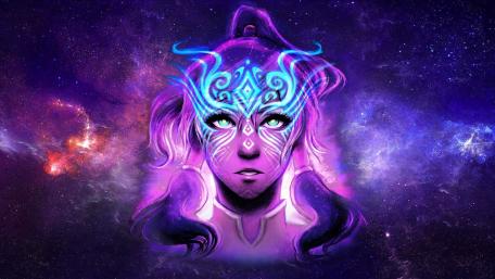 Magical Woman in a Cosmic Realm wallpaper
