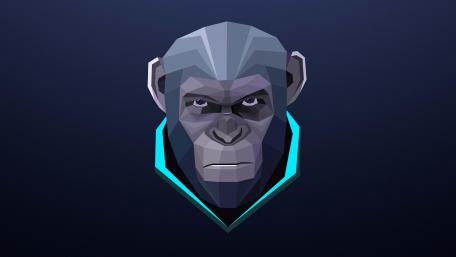 Low-poly Monkey wallpaper