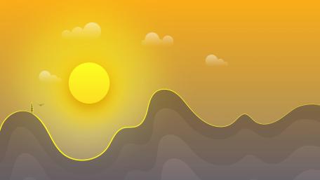 Minimal summer sunset landscape wallpaper