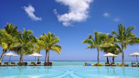 Tropical Paradise by the Poolside wallpaper