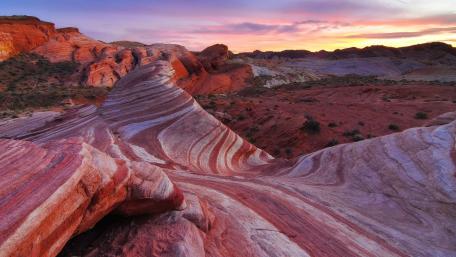 Whimsical Waves of Color in Moapa Valley Sunset wallpaper