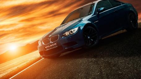 Dream Car Under Sunset Skies wallpaper