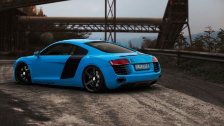 Vibrant Blue Dream Car Wallpaper Features Stunning Audi R8 Design wallpaper