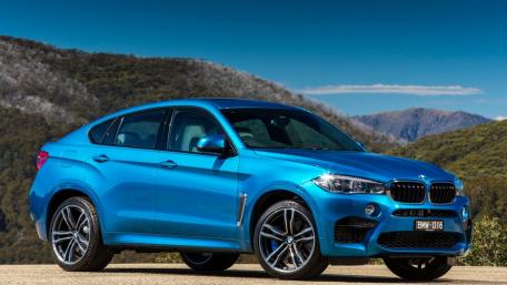 Sleek Blue BMW X6 Against Scenic Background wallpaper