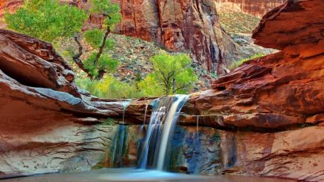 Serenity of Hidden Waterfalls in Nature's Embrace wallpaper