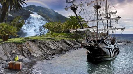 Pirate Adventure on Enchanted Shores wallpaper