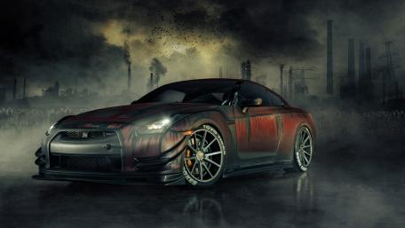 Dynamic Nighttime Racing Scene wallpaper