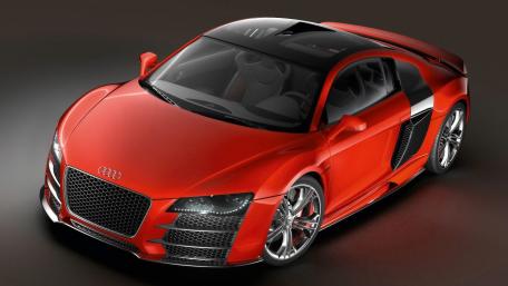 Sleek Red Audi Hypercar Wallpaper wallpaper