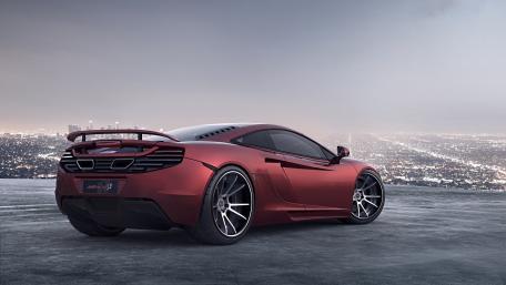 Sleek McLaren in Urban Sunset Glow wallpaper