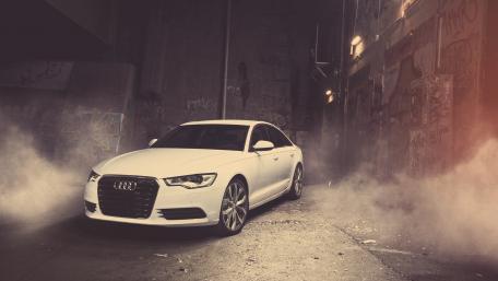 Sleek Audi in Urban Setting wallpaper