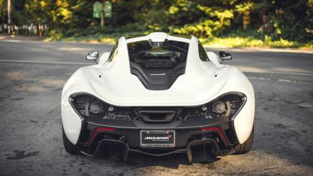 Sleek McLaren P1 in White Finish wallpaper