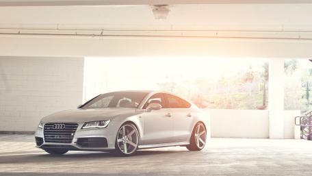 Sleek Audi A7 in Urban Setting wallpaper