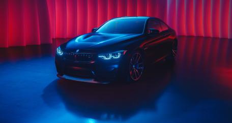 Sleek and Powerful BMW with Neon Glow Effects wallpaper