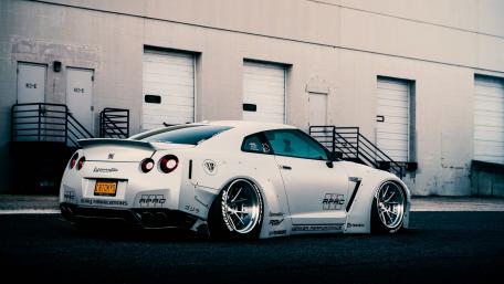 Sleek Nissan GT-R with Bold Modifications on Display wallpaper
