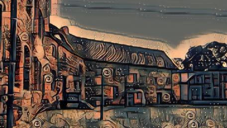 Mystical Dreamscape Architecture in Abstract Style wallpaper