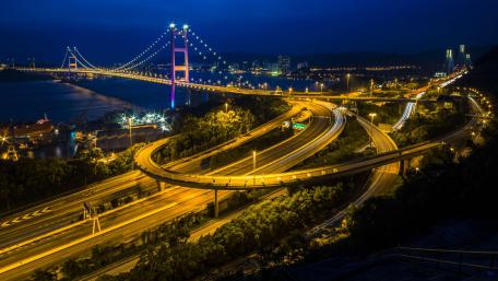 The Tsing Ma Bridge in Hong Kong wallpaper