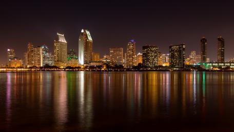 City Lights Over San Diego Bay at Night wallpaper