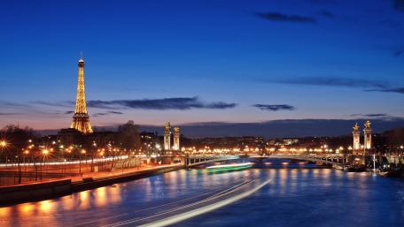 Evening Lights of Paris Cityscape Wallpaper wallpaper