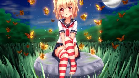 Moonlit Butterfly Dream wallpaper