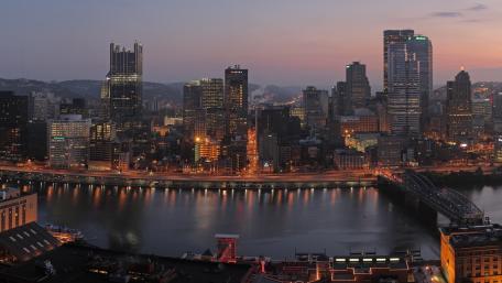 City Skyline at Dusk wallpaper