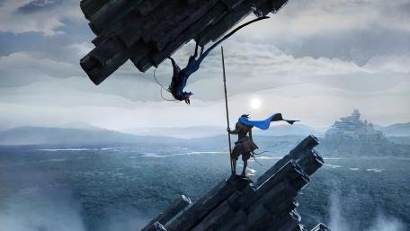 Epic Duel in a Mystical Realm wallpaper