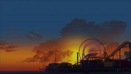 Ferris wheel digital art wallpaper