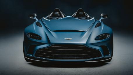 Sleek Aston Martin Vantage in Striking Blue Finish wallpaper