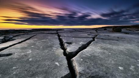 Cracked Earth at Dusk wallpaper