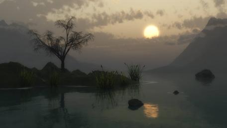 Serene Sunrise Over Tranquil Waters wallpaper