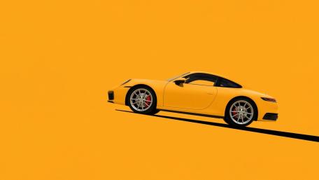 Vibrant Yellow Sports Car Wallpaper wallpaper