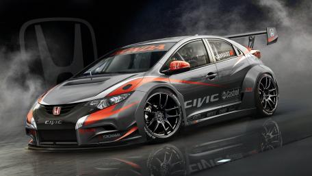 Sleek Honda Civic Race Car Wallpaper wallpaper