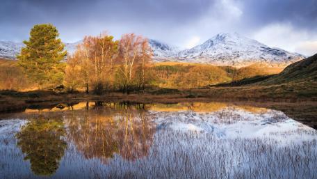 Autumn Reflection at Mountain Lake wallpaper