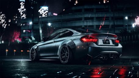 Nighttime Elegance: BMW in the Cityscape wallpaper