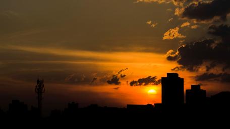 Shadow and Sunset City wallpaper