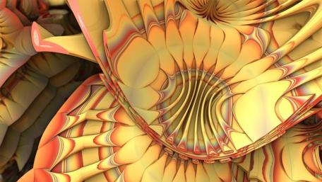 Vibrant Fractal Flourish in Yellow Shades wallpaper
