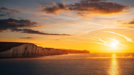 Seven Sisters Cliffs at sunset wallpaper