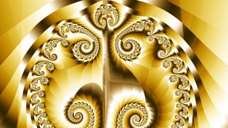 Golden Fractal Elegance for Digital Spaces wallpaper