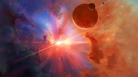 Planet and moons wallpaper