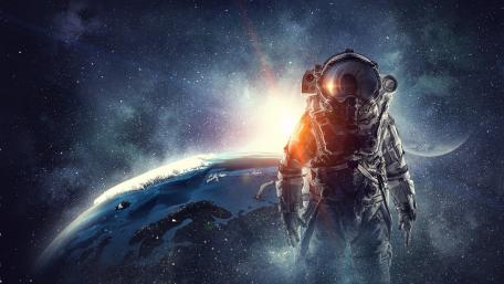 Astronaut Against the Cosmic Horizon wallpaper