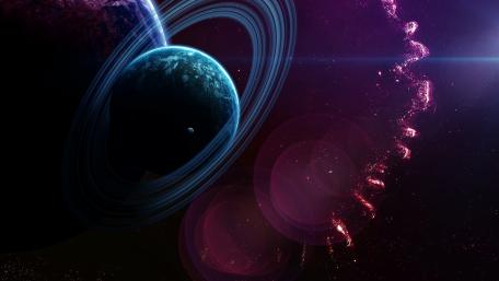 Celestial Beauty of a Ringed Planet wallpaper