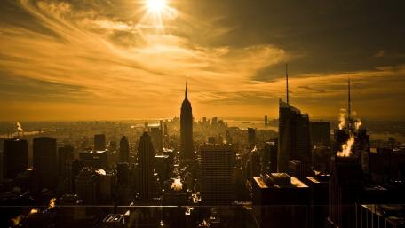 Golden Hour Over The Metropolis wallpaper
