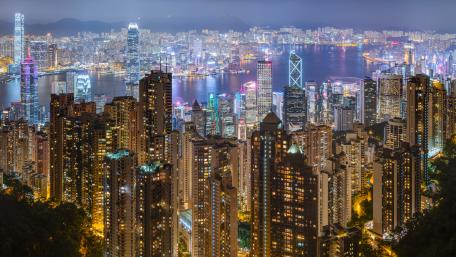 Hong Kong City Lights Viewed from Victoria Peak wallpaper
