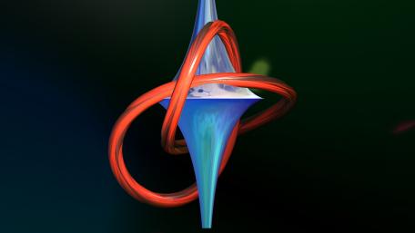 Mesmerizing Blue and Red Abstract Design wallpaper