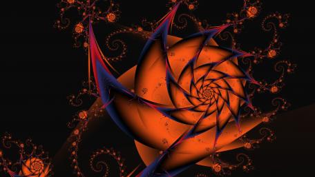 Vibrant Fractal Spiral Art in Deep Colors wallpaper