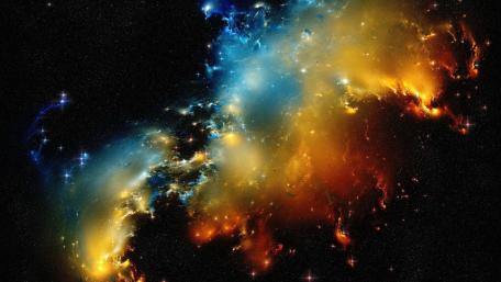 Cosmic Nebula in Vibrant Colors wallpaper