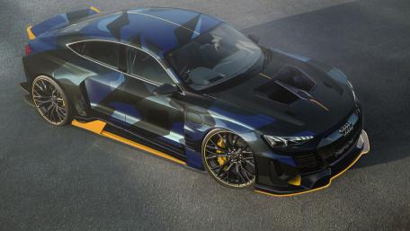 Audi Futuristic Design in Striking Blue and Yellow Accents wallpaper