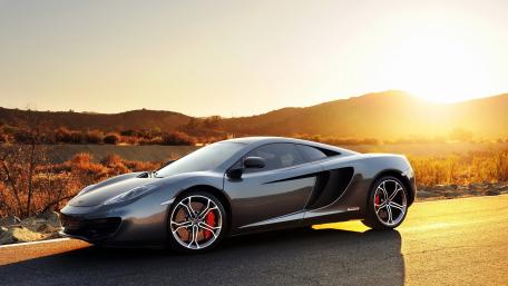 Sleek McLaren in Sunset Glow wallpaper