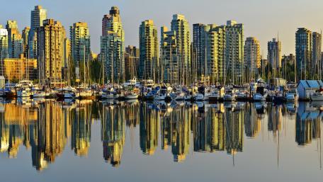 Urban Reflections by the Waterfront wallpaper
